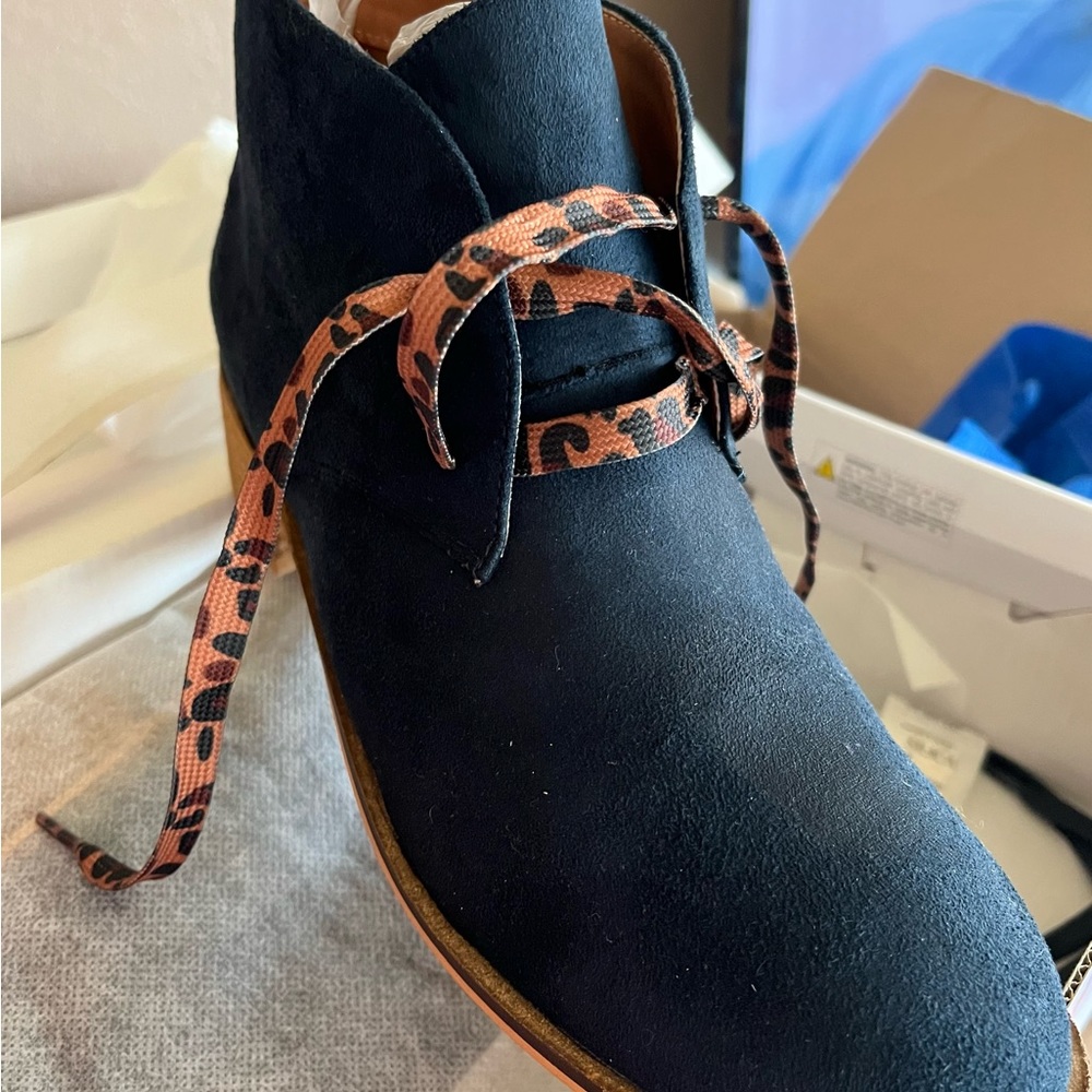 Hey Girl navy bootie-Never worn size 10